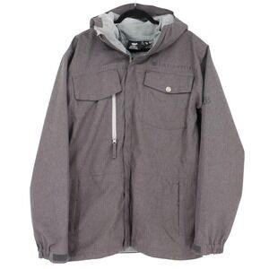 686 Six Eight Six Mens Snowboard Jacket Size M Gray Heather Lined Hooded Ski